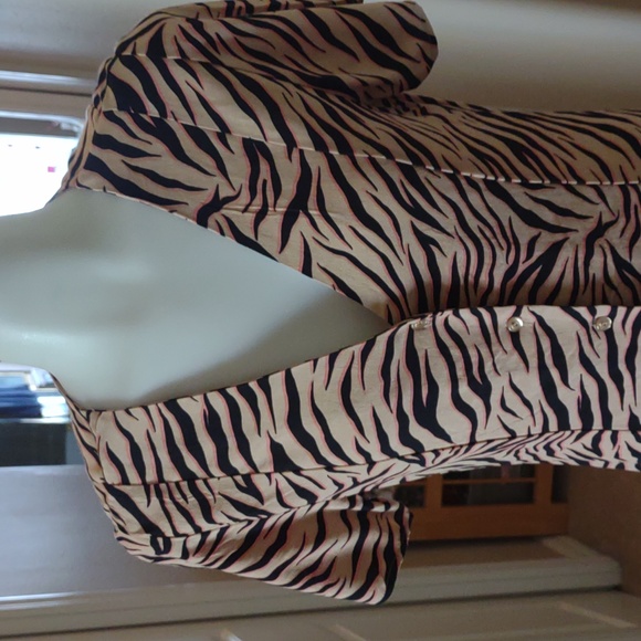 Catwalk closet BNWOT zebra print dress size xs w/ buttons & tie at back - Picture 2 of 10